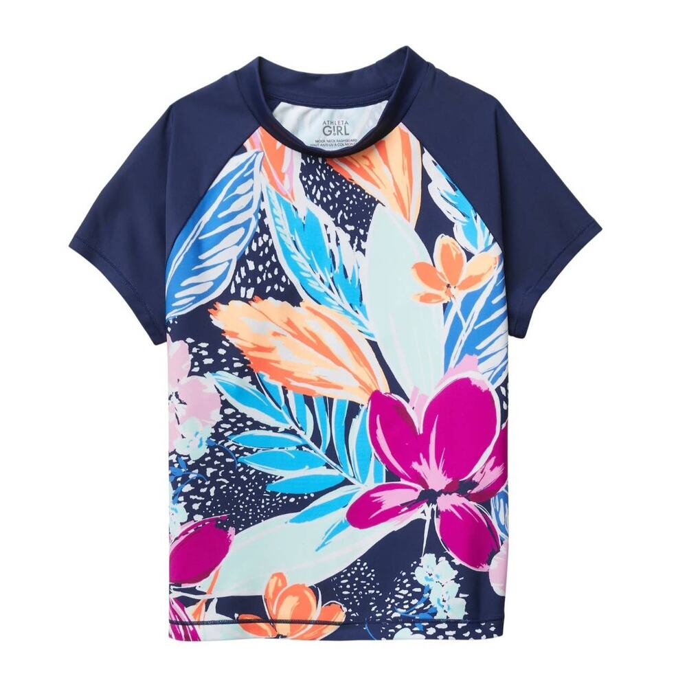 NWT Athleta Girl mock neck rashguard - LARGE / 12 - Paradise splash - LARGE